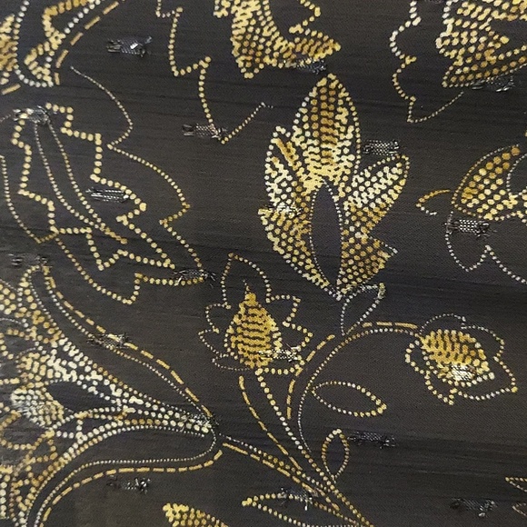 TORRID Chiffon Layered Tie Front Surplice Tunic in Black And Gold - Picture 14 of 15